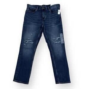 NWT Old Navy Men's Slim Built In Flex Denim Jeans Size 36x30 Blue Distressed